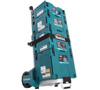Makita STACK1 Stackable Connector Carry Case 4 Piece Set With MakPac Trolley