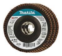 Makita T-03894-3 X-LOCK 4-1/2" 40 Grit Type 29 Angled Grinding and Polishing Flap Disc for X-LOCK and All 7/8" Arbor Grinders, 3/pk