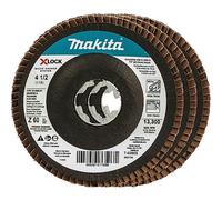 Makita T-03903-3 X-Lock 4-1/2"""" 60 Grit Type 29 Angled Grinding and Polishing Flap Disc X-Lock and All 7/8"""" Arbor Grinders 3/pk