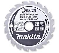 Makita TCT Saw Blade for HS300 Cordless Saw - 85mm x 1.0mm x 15mm 20T
