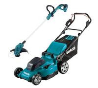 Makita Twin 18V/36V Cordless Lxt Lawn Mower Brushless + Makita Dur193Z Strimmer