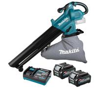 Makita UB005GZ 40V Max XGT Brushless Blower Vacuum with 2x2.5Ah Battery Charger