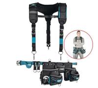 Makita Ultimate Tool Belt 3 Pouch Holster Set Heavyweight Braces + Strap System