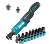 Makita Wr100Dz 12V Cxt Ratchet Wrench 1/4" Or 3/8" Square Drive + 9Pc Socket Set