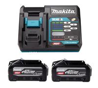 Makita X2 Bl4040 40V Max 4Ah Li-Ion Xgt Batterys + Dc40Ra 40V Fast Charger