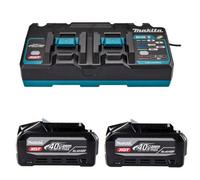 Makita X2 Bl4040 40V Max 4Ah Li-Ion Xgt Batterys + Dc40Rb 40V Twin Fast Charger
