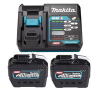 Makita X2 Bl4080 40V Max 8Ah Li-Ion Xgt Battery + Dc40Ra 40V Rapid Fast Charger