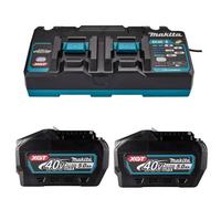 Makita X2 Bl4080 40V Max 8Ah Li-Ion Xgt Battery + Dc40Rb 40V Twin Fast Charger