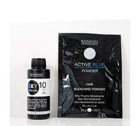 MAKKI HAIR BLEACHING KIT 10 ACTIVE BLUE BLEACH POWDER 50g + OXY CREAM VOL 10 (3%) 100ml