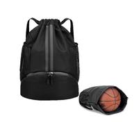 Makloee Drawstring Gym Bag, Waterproof Backpack Swimming Bag Unisex Drawstring Backpack Large Oxford PE Pack Sports Kit Gym Sack String Swim Drawstring PE Bags with Shoes Compartment for Women Men