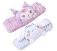 Makloee Kawaii Spa Headbands, Face Wash Headband for Girls Women, Cute Soft Fleece Facial Headbands Creative Hair Accessories for Washing Face Shower Sports Beauty Skincare (2pcs)