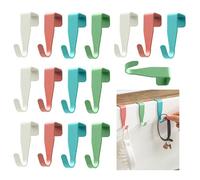 Makloee Over The Door Hooks, 16Pcs Over The Door Hhook Small Over Cupbdoars Hook Over Kitchen Cabinet Single Hooks for Kitchen Cupboard Doors, Bedroom, Bathroom, Wardrobe, Pink, White, Blue, Green