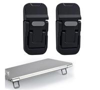 Makloee Portable Keyboard Riser, 2 Pcs Mini Laptop Stand Dual Adjustment Stand Foldable Laptop Riser with Anti-Slip Silicone Self-Adhesive Riser Feet for Most Keyboards PC Laptops(Black)
