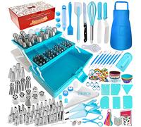 Makmeng Cake Decorating Tools Supplies Kit - 368Pcs Baking Supplies with Storage Case for Beginners - Icing Piping Bags and Tips Set For Cookies, Cupcake & Cake Frosting Fondant Decorating