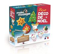 mako moulages - Mon Atelier Déco de Noël - Family Craft Kit - 4 Christmas Decorations in Plaster to Paint - Reusable Mould - Christmas Party - Made in France - 39091