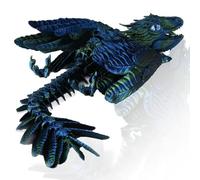 Makoike 3D Printed Dragon with Wings Feathered Wyvern Dragon Fidget Articulated Animals 3D Printed Toys Desktop Pet (Blue)