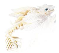 Makoike 3D Printed Dragon with Wings Feathered Wyvern Dragon Fidget Articulated Animals 3D Printed Toys Desktop Pet (White)