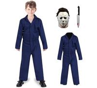 Makoike 3PCS Michael Costume Myers Mask Kids Scary Killer Jumpsuit Carnival Halloween Costumes Cosplay Outfits