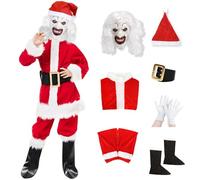 Makoike Art the Clown Costume Kids Scary Killer Clown Costume Horror Fun Christmas Halloween Outfit Creepy Cosplay Uniform
