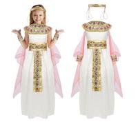 Makoike Cleopatra Costume for Kids Girls Egyptian Costume 6Pcs Egyptian Princess Dress Halloween Outfits Cosplay Props