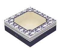 MAKOLO 20 Pack Bakery Boxes with Window Small 6x6x2 inch for Cookie, Candy, Pastry, Brownie, Chiffon Cake, Tart, Pie, Waffle (Two-Tone Classic 2)