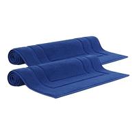 Makooz 2 Cotton Banded Bath Mats - Not Bathroom Rug - 50x70 CM 100% Ring Spun Cotton - Machine Washable, Ultra Soft, Water Absorbent, Quick Drying Plush Shower Bathroom Foot Towel - Navy