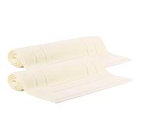 Makooz 2 Cotton Banded Bath Mats - Not Bathroom Rug - 50x70 CM 100% Ring Spun Cotton - Machine Washable, Ultra Soft, Water Absorbent, Quick Drying Plush Shower Bathroom Foot Towel - Cream