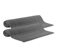 Makooz 2 Cotton Banded Bath Mats - Not Bathroom Rug - 50x70 CM 100% Ring Spun Cotton - Machine Washable, Ultra Soft, Water Absorbent, Quick Drying Shower Bathroom Foot Towel - Charcoal