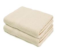 Makooz 2 Pc Bath Sheets Extra Large Towels Set - 500 GSM 100% Natural Ring Spun Egyptian Cotton - Absorbent, Quick Dry & Soft. Jumbo Luxury Bathroom Linen for Home Hotel and Spa - Cream 90X145 CM