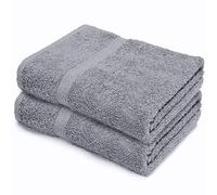Makooz 2 Pc Bath Sheets Extra Large Towels Set - 500 GSM 100% Natural Ring Spun Egyptian Cotton - Absorbent, Quick Dry & Soft. Jumbo Luxury Bathroom Linen for Home Hotel and Spa - Grey 90X145 CM