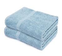 Makooz 2 Pc Bath Sheets Extra Large Towels Set - 500 GSM 100% Natural Ring Spun Egyptian Cotton - Absorbent, Quick Dry & Soft. Jumbo Luxury Bathroom Linen for Home Hotel and Spa - Sky Blue 90X145 CM