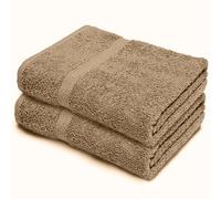 Makooz 2 Pc Bath Sheets Extra Large Towels Set - 500 GSM 100% Natural Ring Spun Egyptian Cotton - Absorbent, Quick Dry & Soft. Jumbo Luxury Bathroom Linen for Home Hotel and Spa - Latte 90X145 CM