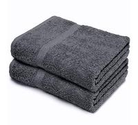 Makooz 2 Pc Bath Sheets Extra Large Towels Set - 500 GSM 100% Natural Ring Spun Egyptian Cotton - Absorbent, Quick Dry & Soft. Jumbo Luxury Bathroom Linen for Home Hotel and Spa - Charcoal 90X145 CM
