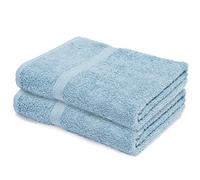 Makooz Bathroom and Kitchen 2 Pc Hand Towels Pack - 500 GSM Natural 100% Egyptian Cotton -Quick Dry and Absorbent - Fast Drying Soft and Luxurious Bath Hand Towel Set (Skyblue, 50x80 CM)