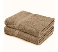 Makooz Bathroom and Kitchen 2 Pc Hand Towels Pack - 500 GSM Natural 100% Egyptian Cotton -Quick Dry and Absorbent - Fast Drying Soft and Luxurious Bath Hand Towel Set (Latte, 50x80 CM)