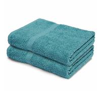 Makooz Bathroom and Kitchen 2 Pc Hand Towels Pack - 500 GSM Natural 100% Egyptian Cotton -Quick Dry and Absorbent - Fast Drying Soft and Luxurious Bath Hand Towel Set (Kingfisher, 50x80 CM)