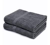 Makooz Bathroom and Kitchen 2 Pc Hand Towels Pack - 500 GSM Natural 100% Egyptian Cotton -Quick Dry and Absorbent - Fast Drying Soft and Luxurious Bath Hand Towel Set (Grey, 50x80 CM)