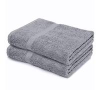 Makooz Bathroom and Kitchen 2 Pc Hand Towels Pack - 500 GSM Natural 100% Egyptian Cotton -Quick Dry and Absorbent - Fast Drying Soft and Luxurious Bath Hand Towel Set (Grey, 50x80 CM)