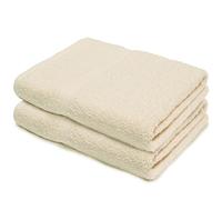 Makooz Bathroom and Kitchen 2 Pc Hand Towels Pack - 500 GSM Natural 100% Egyptian Cotton -Quick Dry and Absorbent - Fast Drying Soft and Luxurious Bath Hand Towel Set (Cream, 50x80 CM)