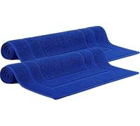 Makooz Cotton Banded Bath Mats Pack of 2 - Not Bathroom Rug - 50x70 CM 100% Ring Spun Cotton - Machine Washable, Ultra Soft, Water Absorbent, Quick Drying Plush Shower Bathroom Foot Towel -Royal Blue