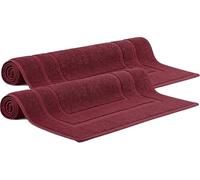 Makooz Cotton Banded Bath Mats Pack of 2 - Not Bathroom Rug - 50x70 CM 100% Ring Spun Cotton - Machine Washable, Ultra Soft, Water Absorbent, Quick Drying Plush Shower Bathroom Foot Towel - Wine