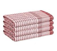 Makooz Kitchen Tea Towels Pack of 4-100% Cotton Terry Towelling - 85g Large 70x45cm - Absorbent, Soft, Quick Drying, Lint Free Commercial Grade Long Lasting Dish Cloths Set for Bar & Catering - Red