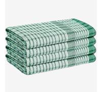 Makooz Kitchen Tea Towels Pack of 4-100% Cotton Terry Towelling - 85g Large 70x45cm - Absorbent, Soft, Quick Drying, Lint Free Commercial Grade Long Lasting Dish Cloths Set for Bar & Catering -Green