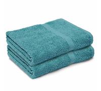 Makooz Large Bath Towels Set - 2 Pc Pack - Premium Style 100% Egyptian Cotton 500GSM - Highly Absorbent, Quick Dry, Super Soft Feel Bathroom Linen for Home, Hotel, Spa & Daily Use -Kingfisher 70x120CM