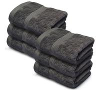 Makooz Luxurious Bamboo Face Flannels Pack of 6-700 GSM Thick Bamboo Face Cloth Towel Set- Silky Soft, Absorbent, Quick Dry Wash Cloth- Bath Flannel for Bathroom, Home, Hotel & Spa-33X33CM Charcoal