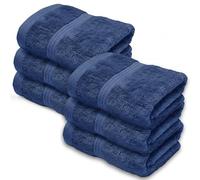 Makooz Luxurious Bamboo Face Flannels Pack of 6-700 GSM Thick Bamboo Face Cloth Towel - Silky Soft, Absorbent, Quick Dry Wash Cloth - Bath Flannel for Bathroom, Home, Hotel & Spa - 33X33CM Navy Blue