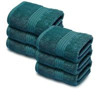 Makooz Premium 6 Face Flannels Pack - 700 GSM Ring Spun Egyptian Cotton Towel Set- Super Soft, Absorbent, Quick Dry Wash Cloth - Luxurious Plush Bath Flannel for Home, Hotel & Spa- Blue Lagoon 33x33CM