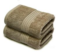 Makooz Premium 700 GSM Hand Towels for Bathroom 2 Pack - 100% Natural Ring-Spun Egyptian Cotton - Luxurious Ultra Soft, Quick Dry, Absorbent, Plush Bath Guest Towel Set, Home Hotel Spa - Latte 50x85CM