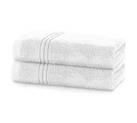 Makooz Premium 700 GSM Hand Towels for Bathroom 2 Pack- 100% Natural Zero Twist Egyptian Cotton- Luxurious Ultra Soft, Quick Dry, Absorbent Plush Bath Guest Towel Set for Home Hotel Spa- White 50x85CM