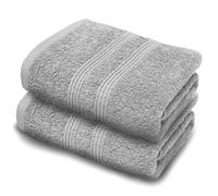 Makooz Premium Bathroom and Kitchen Hand Towels Pack of 2-500 GSM Combed Ring Spun 100% Egyptian Cotton - Quick Dry & Absorbent - Fast Drying Soft and Luxurious Bath Hand Towel Set (Grey, 50x85 CM)